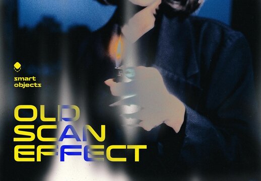 Old Scan Photo Effect Mockup