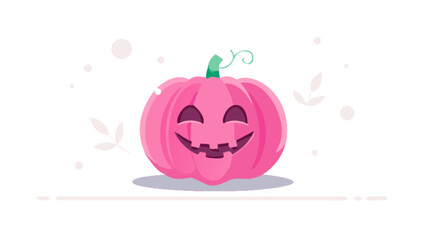 Pink pumpkin halloween illustration vector art design for fall autumn season holiday decoration