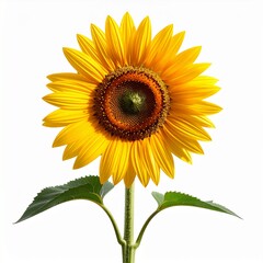 Obraz premium Close-up of a vibrant sunflower in full bloom, showcasing its bright yellow petals and intricate details