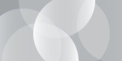 Gray abstract background with overlapping circles. The background is smooth and modern, featuring shades of gray and a sleek texture. Minimal abstract circles vector gradient background