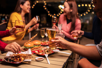 Celebrate whisky at an intimate party at a camping restaurant. A group celebration.	