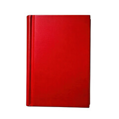 Blank red book isolated on transparent background.