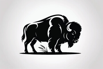 Bison Silhouette Vector — High-Quality Black Icon
