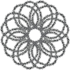 black and white mandala