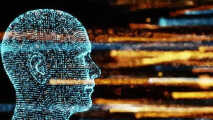 Digital Mind: AI Consciousness, Data Stream Visualization, Futuristic Abstract - Powered by Adobe