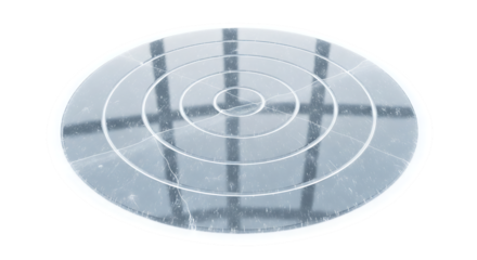 A circular target or radar screen with concentric rings and a grid pattern, isolated a transparent, symbolizing focus, precision, or detection