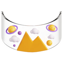 Virtual Panoramic Screen 3D Illustration