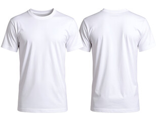 Plain white t-shirt displayed from both front and back views on a neutral background for versatile styling options.