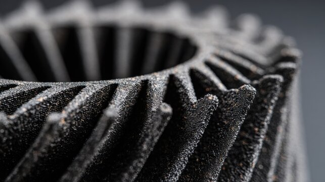 textured black 3d printed object