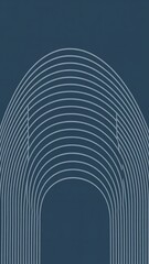 Fototapeta premium Abstract illustration of light blue arches on a dark blue background minimal style