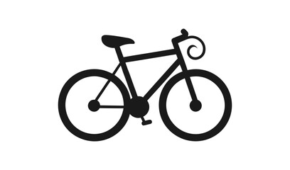 Fototapeta premium Simple silhouette of a classic bicycle on a white background