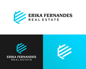 Logo design about EF monogram letters of real estate company.