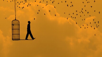 Concept of change through mindset evolution and self discovery.