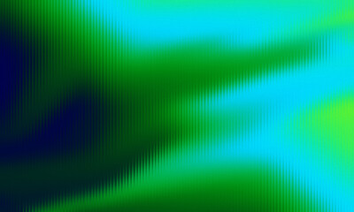 Abstract neon green and electric blue holographic background with a vertical ripple effect.