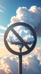Pollution ban sign in sky