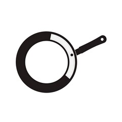 Simple black frying pan icon