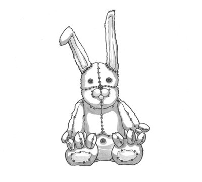 Lapin en peluche recousu mignon et stylis&eacute;