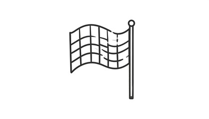 Simple black line drawing of a checkered flag