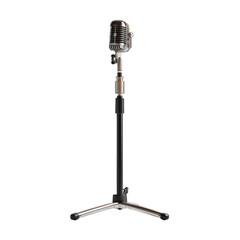 Full Length Microphone Floor Stand Realistic on Transparent Background