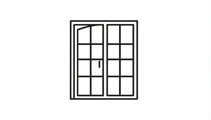 Simple black line drawing of a window