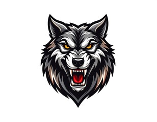 Obraz premium Angry wolf head graphic
