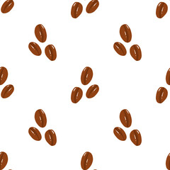 coffee beans seamless pattern