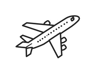 Simple black outline drawing of an airplane