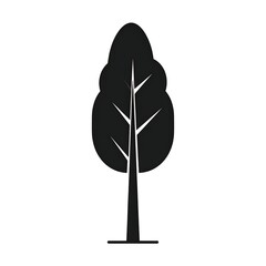 Simple black silhouette of a tree