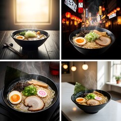 Japanese Ramen in cinematic area