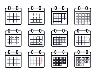 Simple calendar icons set