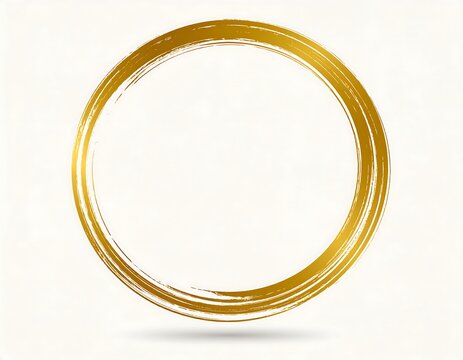 Gold circle brush stroke