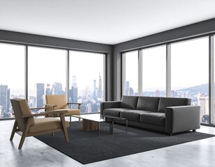 Modern city living room interior