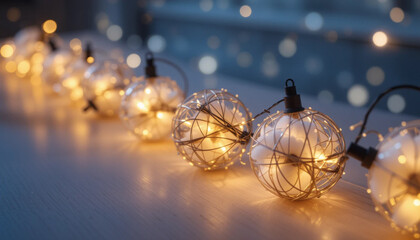 christmas lights on a dark background