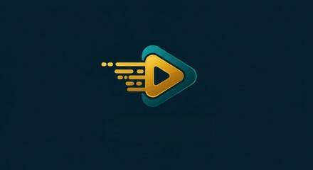 Dynamic play button logo design for modern streaming and entertainment platforms