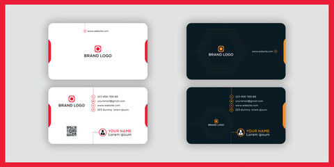 Professional White Business Card, Creative Professional Modern Visiting Card Design Template