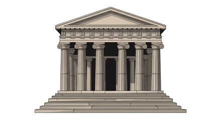 Obraz premium Ancient temple with grand columns steps