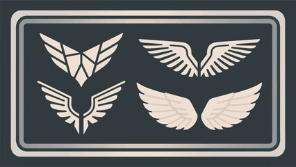 Border Illustration With Various Wing Designs Vector Design Template