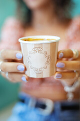 Small container of colorful and fruity artisanal ice cream. Decorated in pastel tones.