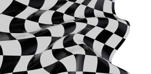 High-quality image of a checkered flag waving. Perfect for sports, racing, victory concepts.