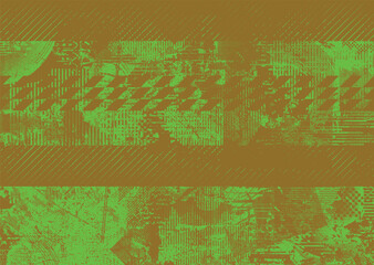 Glitch distorted geometric shape . Noise destroyed logo . Trendy cyber punk poster . Glitched frame .Grunge textured . Distressed effect .Vector shapes with a halftone dots screen print texture.