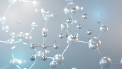 tricalcium phosphate molecular structure, 3d model molecule, e341 structural chemical formula view from a microscope