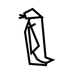 silhouette of a penguin origami vector