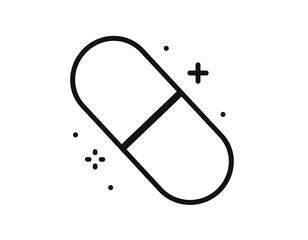 Simple medical capsule icon