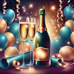 Boisson p&eacute;tillante et ballons de baudruches.