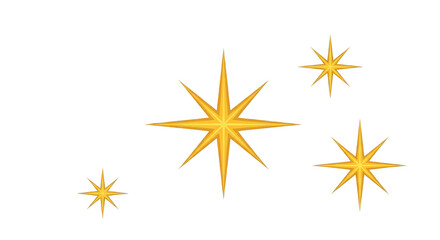 Celestial Golden Stars Glimmering in Darkness