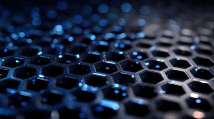 Fototapeta premium dark blue hexagonal grid pattern