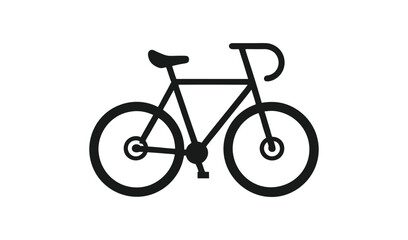 Fototapeta premium Simple black silhouette of a bicycle on a white background