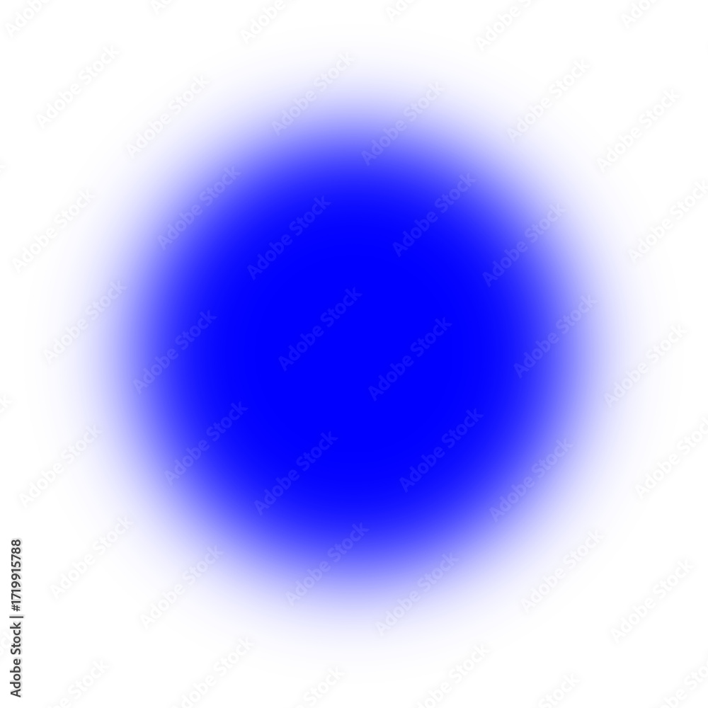 Wall mural blue gradient blur circle with soft glow and light beam effect isolated on transparent background fo