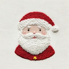 Santa claus embroidery handcrafted needlework.