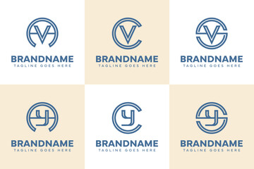 Letters AV AY CV CY SV SY Logo Monogram Set, for VA YA VC YC VS YS initials